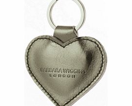 Barbara Wiggins Pewter Metallic Heart Key Fob