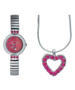 Bracelet Watch and Pendant Set