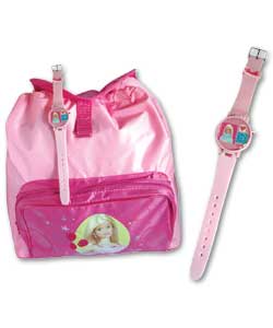 Barbie Flip Top LCD Watch & Rucksack