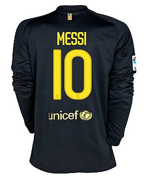 Nike 2011-12 Barcelona Nike L/S Away Shirt (Messi 10)