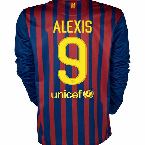 Barcelona Nike 2011-12 Barcelona Nike L/S Home Shirt (Alexis 9)