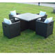 Square Poly Rattan Dining Set