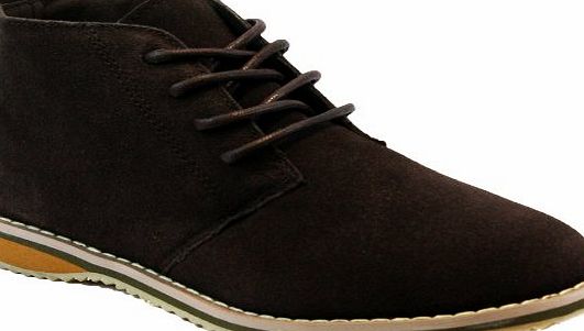 NEW LADIES DESERT BOOTS SUEDE CASUAL LACE UP FASHION ANKLE TRAINERS SHOES (6, BROWN)
