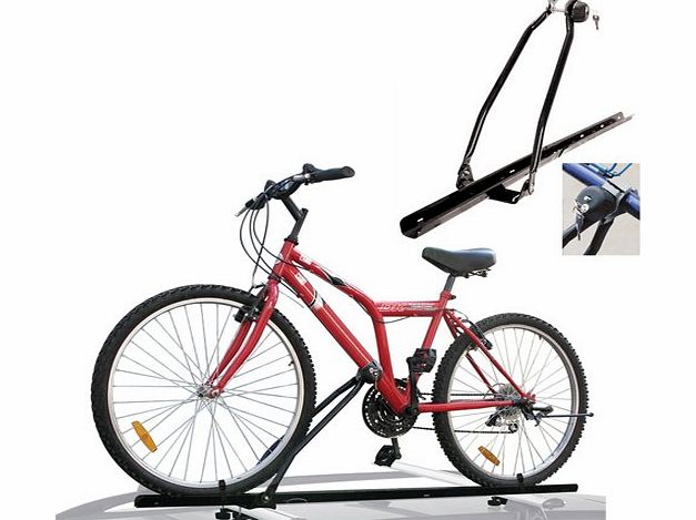 UNIVERSAL CAR ROOF BICYCLE BIKE CARRIER UPRIGHT MOUNTED LOCKING CYCLE RACK STORE