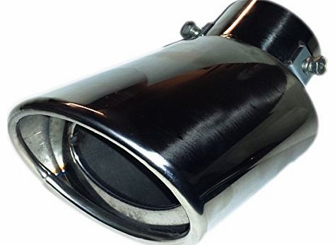 BARGAINWORLDUK Exhaust Trim Pipe Curved Chrome Tail Tip Universal Muffler Car Steel 65mm EX3/B