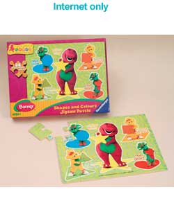 Barney Shapes and Colours Wooden Puzzle