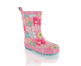 Barratts Cute Flower Design Wellington Boot - Nursery