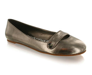 Barratts Essential Ballerina Shoe With Button Detail