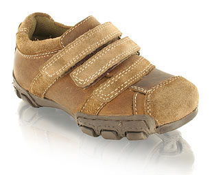 Barratts Fab Leather Casual Shoe With Triple Velcro Detail
