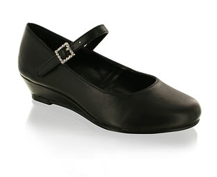 Barratts Girly Mary Jane Shoe with Diamante Buckle