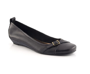 Barratts Leather Casual Low Wedge Shoe