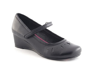 Barratts Leather Low Wedge Casual Shoe - Infant