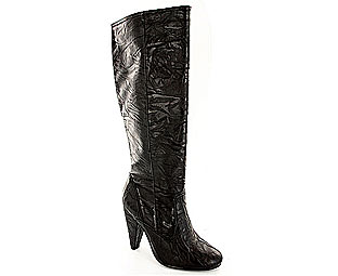 Barratts Sassy Scrunched Leather Effect Knee High Boot