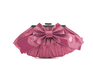 Barratts Satin Clutch Bag With Bow Detail