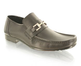 Barratts Smart Leather Loafer With Metal Bar Detail