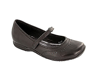 Barratts Stylish Flat Shoe with Cut-Out Detail and Return Bar