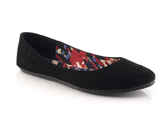 Barratts Suede Ballerina With Printed Sock - Size 10