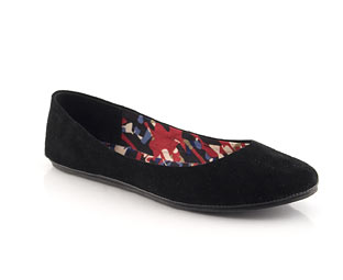 Barratts Suede Ballerina With Printed Sock