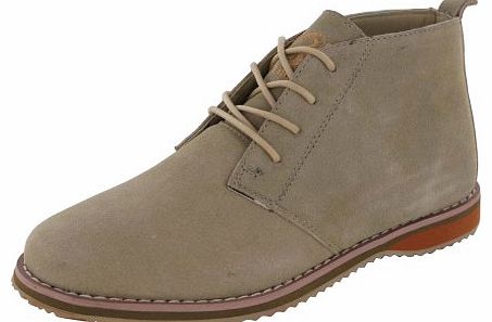 WOMEN LADIES SUEDE LEATHER LACE UP COMFY CAUSAL ANKLE DESERT BOOT (UK 3, BEIGE)