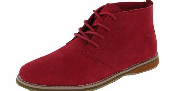 BARTIUM WOMEN LADIES SUEDE LEATHER LACE UP COMFY CAUSAL ANKLE DESERT BOOT (UK 3, RED)