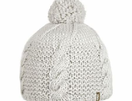 Ladies Barts Grain Pom Cable Knit Beanie. Ivory