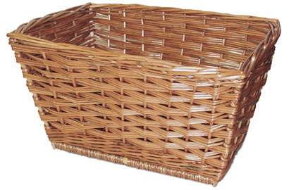 Wicker Front Basket With Leather Belts