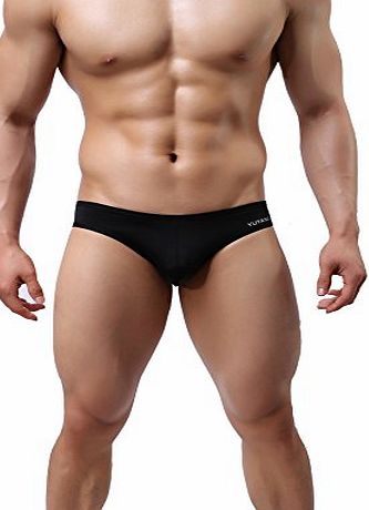 Batedan Hot Brand Mens Sexy Black Cool Swimming Trunks Boxer Briefs Underwear L