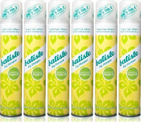 Batiste, 2102[^]0080728 Tropical Dry Shampoo - 6 Pack