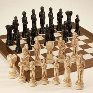 Battle Of Trafalgar Chess Set - Natural Finish