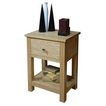 Baumhaus Maban Solid Oak 1 Drawer Bedside Table