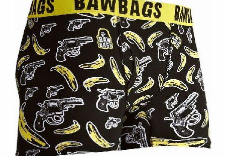 Bawbags Mens Bawbags Guns N Bananas Boxers - Black