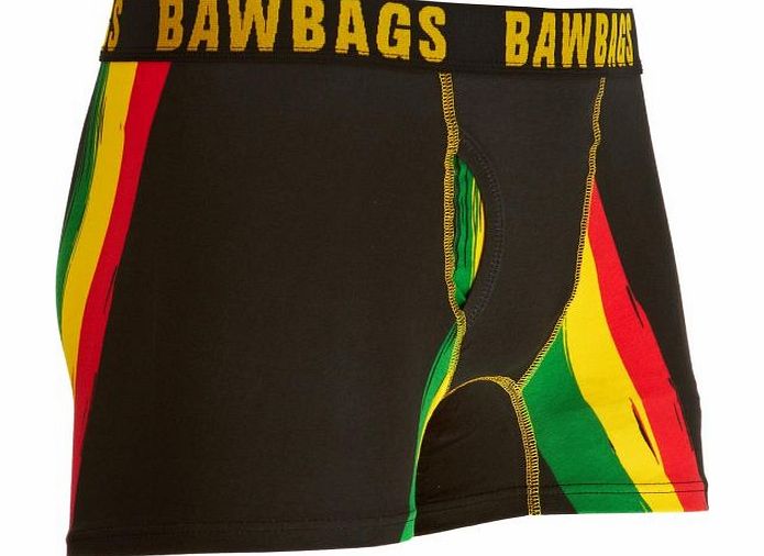 Bawbags Mens Bawbags Rasta Boxers - Black