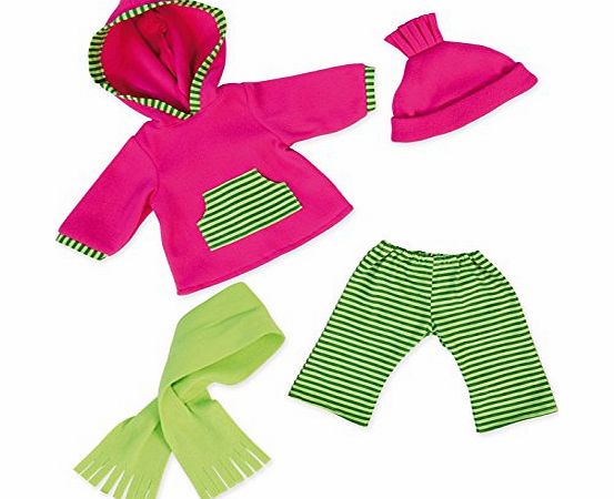 Bayer Design 46cm Winterset with Trousers/ Pullover/ Scarf and Cap for Dolls (Green/ Pink)