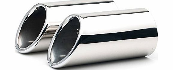 Stainless Steel Exhaust Pipe Tail Muffler Tip Trim 7.5cm Diameter Silver