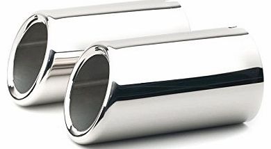 Baytter Stainless Steel Exhaust Pipe Tail Muffler Tip Trim for Golf MK6 2009-2012 A Pair Silver