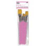 BBTradesales Pink Art 10 Pc Gold Taklon Brush Set