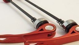 BDBikes Bike or Bicycle Quick Release Skewer Set Front and Rear wheel Red