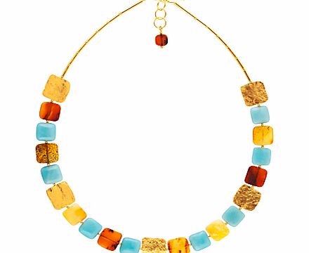 Be-Jewelled Amber and Amazonite Square Statement