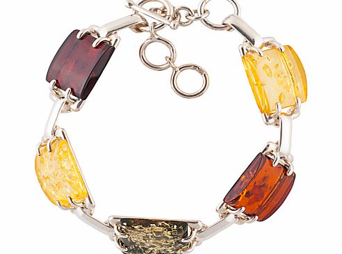 Be-Jewelled Amber Segment Bracelet, Multi
