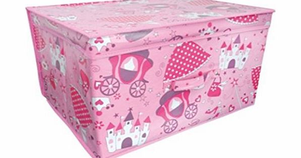 Beamfeature Jumbo Folding Princess Kids Room Tidy Toy Storage Box Chest Trunk with Lid