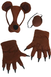 Bear Animal Set with Mask, Tail and Paws