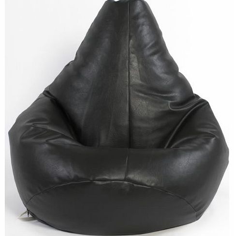 Beautiful Beanbags Kids Black Highback Gaming Beanbag Faux Leather Bean Bag Chair
