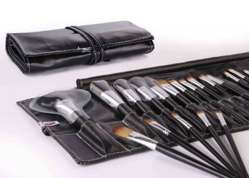 Beautify 24 pcs Cosmetic/Make up Brush Set with Faux Leather Case