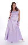 A-Line Chiffon Overlay Bridesmaids Dress - Lilac - XXLarge