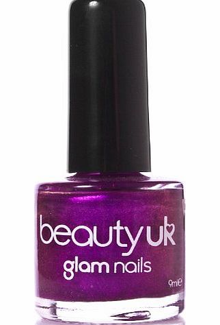 Beauty UK Glam Nails Nail Varnish Polish Summer Colours Purple Lilac Grey Pink Peach Pastel 3D Nail Art False Nails Shellac Lacquer Gloss Finish (Electric Purple)