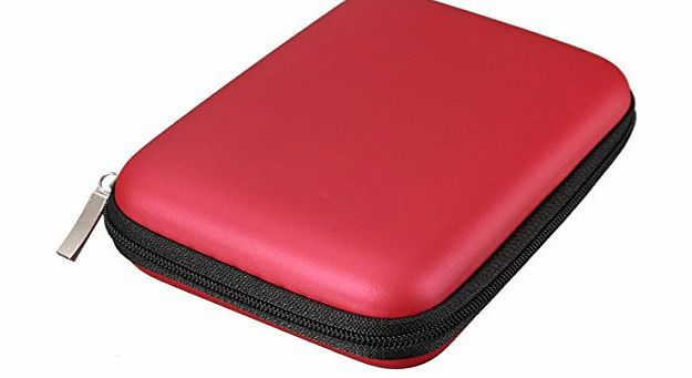 BeautyStyle Portable Hard Disk Drive Shockproof Zipper Cover Bag Case 2.5`` HDD Bag (Red)