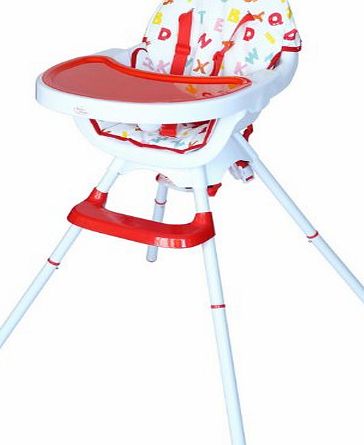 Bebe Style Deluxe 3-in-1 Modern Highchair/ Junior Chair and Booster (Red)