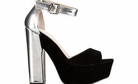 BEBO Black and silver platform heels