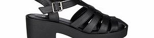 BEBO Black cut-out platform sandals