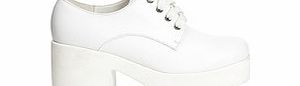 White chunky sole lace-up shoes